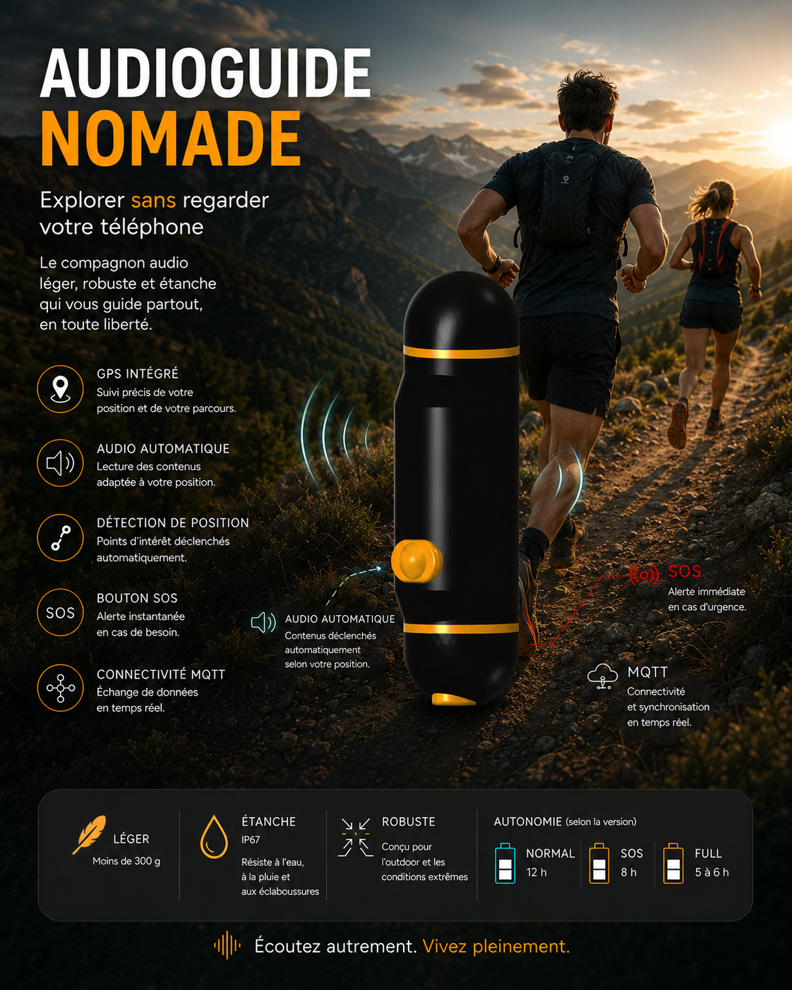 Affiche Audioguide Nomade pour parcours course outdoor