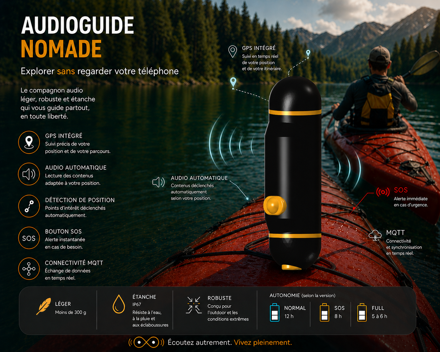 Affiche Audioguide Nomade pour parcours kayak