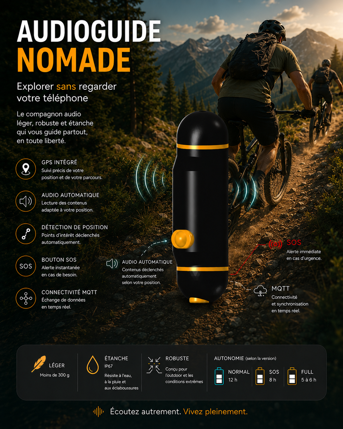 Affiche Audioguide Nomade pour parcours VTT